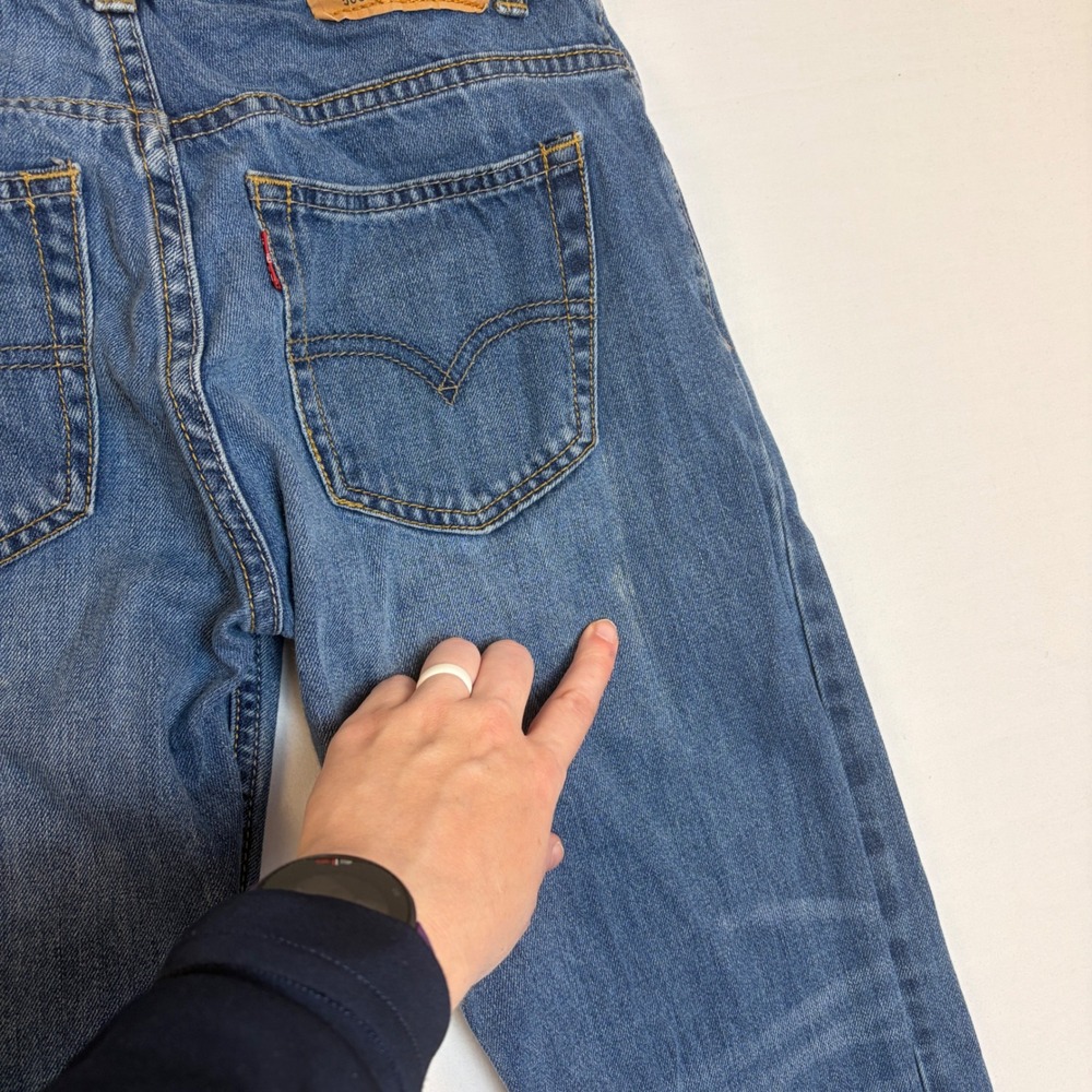 Levis 505 Regular Fit Jeans Boys 12 Reg 26x26 Medium Wash Blue Denim Adjustable - Picture 4 of 10